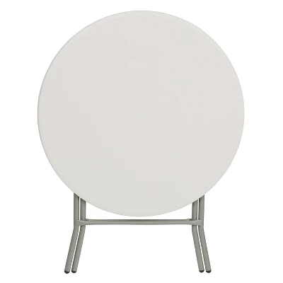 Flash Furniture 2.63-Foot Round Granite White Plastic Folding Table 6 Flash Furniture 2.63-Foot Round Granite White Plastic Folding Table - Image 6