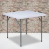 Flash Furniture 2.81-Foot Square Granite White Plastic Folding Table