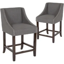 Flash Furniture Carmel Series 24" High Transitional Wood Counter Height Stool With Accent Nail Trim, Set Of 2 -Flash Furniture Shop GUEST 284f2f0d 5956 4ce9 a84d cb18150ad4ed