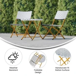 Flash Furniture Rouen Three Piece Folding French Bistro Set In PE Rattan With Metal Frames For Indoor And Outdoor Use 20 Flash Furniture Rouen Three Piece Folding French Bistro Set In PE Rattan With Metal Frames For Indoor And Outdoor Use -Flash Furniture Shop GUEST 2851ac2b 0094 40d8 877d b329cab3be1b