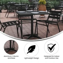 Flash Furniture Mellie 31.5'' Square Aluminum Indoor-Outdoor Table With Base -Flash Furniture Shop GUEST 295c6885 ea83 4abe aeaa 32bbd362f335