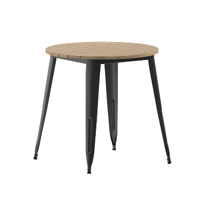 Flash Furniture Declan Commercial Grade Indoor/Outdoor Dining Table, 30" Round All Weather Poly Resin Top With Steel Base 13 Flash Furniture Declan Commercial Grade Indoor/Outdoor Dining Table, 30" Round All Weather Poly Resin Top With Steel Base - Image 13