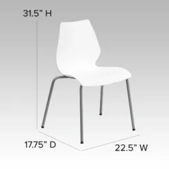 Flash Furniture HERCULES Series 770 Lb. Capacity White Stack Chair With Lumbar Support And Silver Frame -Flash Furniture Shop GUEST 2c98291d 6f86 450a 80f0 3c56115f26a5
