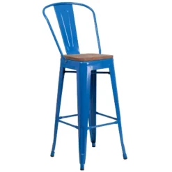 Flash Furniture 30" High Metal Barstool With Back And Wood Seat -Flash Furniture Shop GUEST 2ccc6efd 3ea8 4af0 8857 8e7956660d85