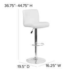 Flash Furniture Contemporary Vinyl Adjustable Height Barstool With Rolled Seat And Chrome Base -Flash Furniture Shop GUEST 2e154a75 2c01 428e 815d 30c939d6d9a8