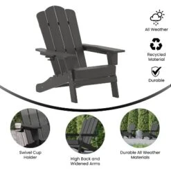 Flash Furniture Newport Adirondack Chair With Cup Holder, Weather Resistant HDPE Adirondack Chair -Flash Furniture Shop GUEST 2e3469d2 fa78 4e93 8aa3 f69d87a951ab