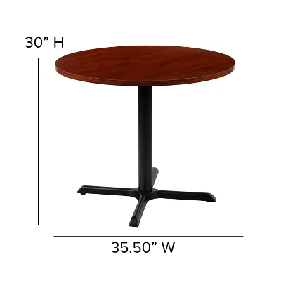 Flash Furniture 36" Round Multi-Purpose Conference Table In Cherry 3 Flash Furniture 36" Round Multi-Purpose Conference Table In Cherry - Image 3