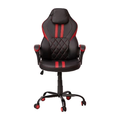 Flash Furniture Ergonomic Office Computer Chair - Adjustable Black And Red Designer Gaming Chair - 360° Swivel - Red Dual Wheel Casters 4 Flash Furniture Ergonomic Office Computer Chair - Adjustable Black And Red Designer Gaming Chair - 360° Swivel - Red Dual Wheel Casters - Image 4