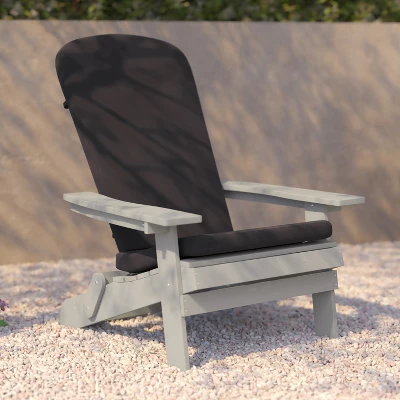 Flash Furniture Charlestown Set Of 2 All-Weather Poly Resin Indoor/Outdoor Folding Adirondack Chairs With Cushions For Deck, Porch, And Patio 5 Flash Furniture Charlestown Set Of 2 All-Weather Poly Resin Indoor/Outdoor Folding Adirondack Chairs With Cushions For Deck, Porch, And Patio - Image 5