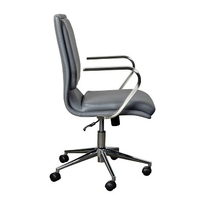 Flash Furniture James Mid-Back Designer Executive Upholstered Office Chair With Brushed Metal Base And Arms 9 Flash Furniture James Mid-Back Designer Executive Upholstered Office Chair With Brushed Metal Base And Arms - Image 9