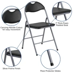Flash Furniture 4 Pack HERCULES Series Black Vinyl Metal Folding Chair With Carrying Handle -Flash Furniture Shop GUEST 33132892 f487 4cfd 8674 eb6bd6c206f8