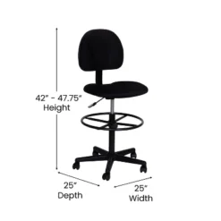 Flash Furniture Black Fabric Drafting Chair (Cylinders: 22.5''-27''H Or 26''-30.5''H) 11 Flash Furniture Black Fabric Drafting Chair (Cylinders: 22.5''-27''H Or 26''-30.5''H) -Flash Furniture Shop GUEST 3392c26a 8f64 42a5 aae9 2f85dcc29647