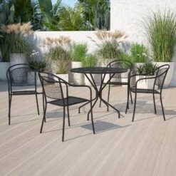 Flash Furniture Oia Commercial Grade 35.25" Round Indoor-Outdoor Steel Patio Table Set With 4 Round Back Chairs 18 Flash Furniture Oia Commercial Grade 35.25" Round Indoor-Outdoor Steel Patio Table Set With 4 Round Back Chairs -Flash Furniture Shop GUEST 33eca3aa 9e04 4e74 ad9d 687e88c3c02f
