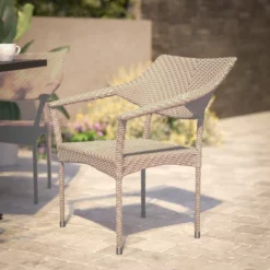 Flash Furniture Jace Commercial Grade Stacking Patio Chair, All Weather PE Rattan Wicker Patio Dining Chair -Flash Furniture Shop GUEST 34b19e85 ff90 4479 8027 56524d812e58