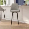 Flash Furniture Shelly Set Of 2 Commercial LeatherSoft Bar Height Stools With Solid Black Metal Frames And Chrome Accented Feet And Footrests