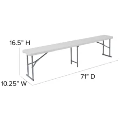 Flash Furniture 10.25''W X 71''L Bi-Fold Granite White Plastic Bench With Carrying Handle 9 Flash Furniture 10.25''W X 71''L Bi-Fold Granite White Plastic Bench With Carrying Handle -Flash Furniture Shop GUEST 360f38ef cb52 45bf bbe6 4885bb81d760