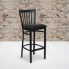 Flash Furniture Black School House Back Metal Restaurant Barstool