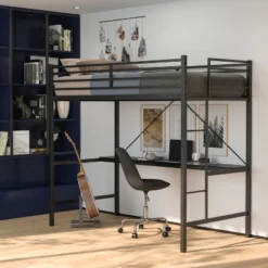 Flash Furniture Jake Metal Loft Bed Frame With Desk, Protective Guard Rails And Ladder For Kids, Teens And Adults -Flash Furniture Shop GUEST 36fe7647 cf53 4df0 9358 da64f9049352