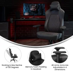 Flash Furniture Falco Ergonomic High Back Adjustable Gaming Chair With 4D Armrests, Headrest Pillow, And Adjustable Lumbar Support 27 Flash Furniture Falco Ergonomic High Back Adjustable Gaming Chair With 4D Armrests, Headrest Pillow, And Adjustable Lumbar Support -Flash Furniture Shop GUEST 373525bc f30e 42b0 a50c 0c5b3b57700f