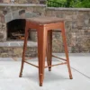Flash Furniture 24" High Backless Counter Height Stool With Square Wood Seat