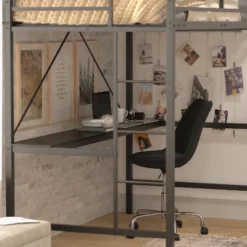 Flash Furniture Jake Metal Loft Bed Frame With Desk, Protective Guard Rails And Ladder For Kids, Teens And Adults -Flash Furniture Shop GUEST 374d4f46 090d 4be1 9e12 56a88cad1cd9