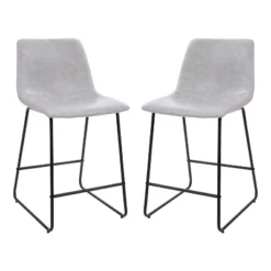 Flash Furniture 24 Inch Commercial Grade LeatherSoft Counter Height Barstools, Set Of 2 -Flash Furniture Shop GUEST 377060f4 e7ec 499a abf0 7e50178b3b14