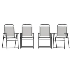 Flash Furniture Set Of 4 Mystic Folding Patio Sling Chairs, Outdoor Textilene Lawn Chairs With Armrests -Flash Furniture Shop GUEST 378530cd 5e89 4f31 b908 12667b55e7a4