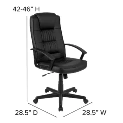 Flash Furniture Biscayne Flash Fundamentals High Back Black LeatherSoft-Padded Task Office Chair With Arms -Flash Furniture Shop GUEST 379bbda7 1e9a 4ef1 8560 ea56cdfef3e9