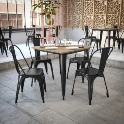 Flash Furniture Declan Commercial Grade Indoor/Outdoor Dining Table, 31.5" Square All Weather Poly Resin Top With Steel Base -Flash Furniture Shop GUEST 37de4e48 8e4a 4128 a569 d30c6583a694