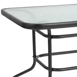 Flash Furniture 31.5" X 55" Rectangular Tempered Glass Metal Table With Umbrella Hole -Flash Furniture Shop GUEST 3826bc10 9572 4a58 9585 994a72f48236