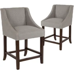 Flash Furniture Carmel Series 24" High Transitional Wood Counter Height Stool With Accent Nail Trim, Set Of 2 -Flash Furniture Shop GUEST 383e5498 cbfe 4547 aba1 b532d9ae4d71