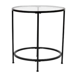 Flash Furniture Astoria Collection Round End Table - Modern Clear Glass Accent Table With Matte Black Frame -Flash Furniture Shop GUEST 383f23f3 aa89 4dfe 8817 3f808e8c55c0