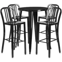Flash Furniture Commercial Grade 30" Round Metal Indoor-Outdoor Bar Table Set With 4 Vertical Slat Back Stools -Flash Furniture Shop GUEST 3aa0c8ca 50a7 41df 8703 d66cb894c3d6