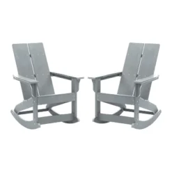 Flash Furniture Finn Modern Commercial Grade All-Weather 2-Slat Poly Resin Rocking Adirondack Chair With Rust Resistant Stainless Steel Hardware - Set Of 2 -Flash Furniture Shop GUEST 3b59395e 6fdd 4080 8065 1243e1416b52