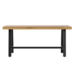 Flash Furniture All Weather Commercial Acacia Wood Top Patio Table With Metal Base-Natural/Black -Flash Furniture Shop GUEST 3bae5c70 0f28 4209 81e5 f9251fd355b2