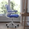 Flash Furniture Kelista Mid-Back Swivel Ergonomic Task Office Chair With Flip-Up Arms And Transparent Roller Wheels
