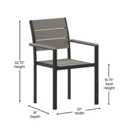 Flash Furniture Finch Commercial Grade Patio Chair With Arms, Stackable Side Chair With Faux Teak Poly Slats And Metal Frame -Flash Furniture Shop GUEST 3d0cc55b a749 491d b4cc 12caec22e369