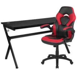 Flash Furniture Gaming Desk And Racing Chair Set With Cup Holder, Headphone Hook And Removable Mouse Pad Top - 2 Wire Management Holes 27 Flash Furniture Gaming Desk And Racing Chair Set With Cup Holder, Headphone Hook And Removable Mouse Pad Top - 2 Wire Management Holes -Flash Furniture Shop GUEST 3f352294 6895 4e31 b2e0 61ec94b05d8d