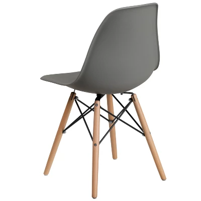Flash Furniture Elon Series Plastic Chair With Wooden Legs 6 Flash Furniture Elon Series Plastic Chair With Wooden Legs - Image 6
