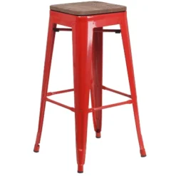 Flash Furniture 30" High Backless Metal Barstool With Square Wood Seat -Flash Furniture Shop GUEST 3fbac8c4 4e67 472c 92f3 750d43ee9f6a