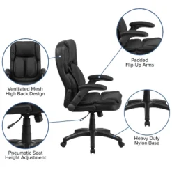 Flash Furniture Hansel Extreme Comfort High Back Black LeatherSoft Executive Swivel Ergonomic Office Chair With Flip-Up Arms 11 Flash Furniture Hansel Extreme Comfort High Back Black LeatherSoft Executive Swivel Ergonomic Office Chair With Flip-Up Arms -Flash Furniture Shop GUEST 40f58c70 809e 4eb0 85eb faeafd99e712