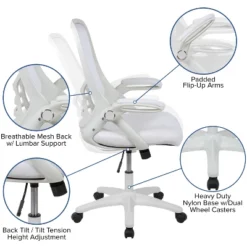 Flash Furniture Porter High Back White Mesh Ergonomic Swivel Office Chair With White Frame And Flip-up Arms -Flash Furniture Shop GUEST 4150c8fb 9b0a 4415 830d 1fd4b64f2f71