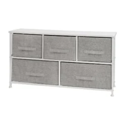 Flash Furniture 5 Drawer Wood Top Cast Iron Frame Storage Dresser With Easy Pull Fabric Drawers -Flash Furniture Shop GUEST 415e071b c464 417e a26a aaec1a626e5c