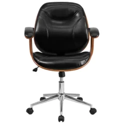 Flash Furniture Tansia Mid-Back Black LeatherSoft Executive Ergonomic Wood Swivel Office Chair With Arms -Flash Furniture Shop GUEST 4188d00b 6357 4e8f 827d c72bd95de984