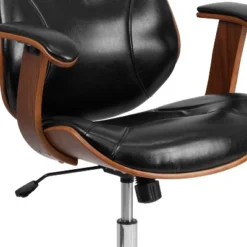 Flash Furniture Tansia Mid-Back Black LeatherSoft Executive Ergonomic Wood Swivel Office Chair With Arms -Flash Furniture Shop GUEST 426d4d5b 58cb 4f54 ac8c 73fd568338cc