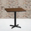 Flash Furniture 30'' Square Walnut Laminate Table Top With 22'' X 22'' Table Height Base