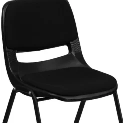 Flash Furniture HERCULES Series 880 Lb. Capacity Black Padded Ergonomic Shell Stack Chair With Black Frame -Flash Furniture Shop GUEST 4329e798 506a 466a a4ab 329d5273a01b