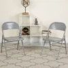 Flash Furniture 2 Pack HERCULES Series Triple Braced & Double Hinged Metal Folding Chair