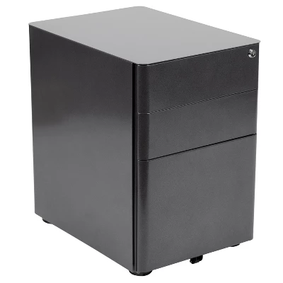 Flash Furniture Modern 3-Drawer Mobile Locking Filing Cabinet With Anti-Tilt Mechanism And Hanging Drawer For Legal & Letter Files 14 Flash Furniture Modern 3-Drawer Mobile Locking Filing Cabinet With Anti-Tilt Mechanism And Hanging Drawer For Legal & Letter Files - Image 14