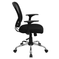 Swivel Task Chair Chrome Black Mesh - Flash Furniture
